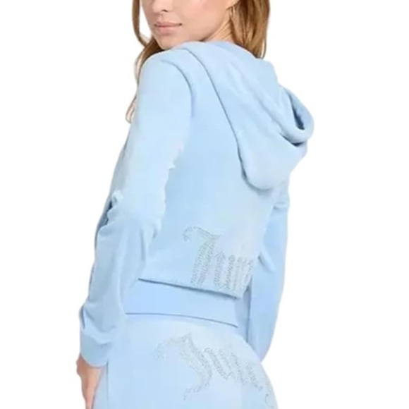 NWT OG Juicy Couture Diamanté Velour Tracksuit Set in Heritage Blue -Size L - Picture 11 of 12